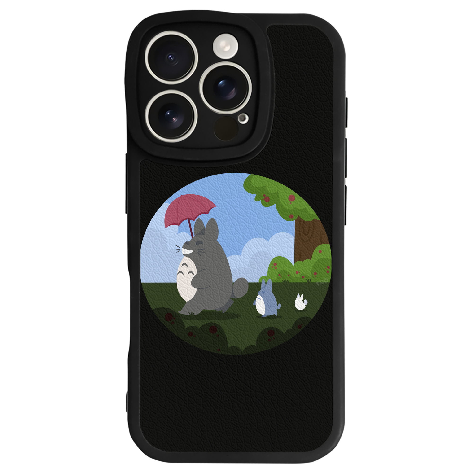 （画像用） となりのトトロ 草壁メイ 草壁サツキ My Neighbor Totoro Satsuki Kusakabe Mei Kusakabe 【iPhone 16シリーズ対応】シリコンスマホケース（レザー調） 材質：シリコン